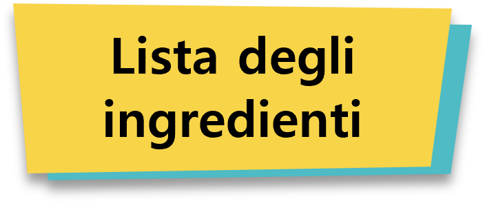 Lista degli ingredienti